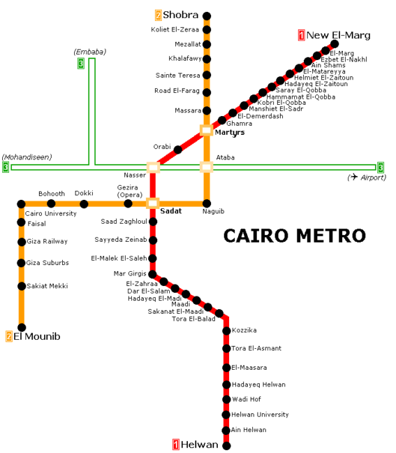 カイロの地下鉄図