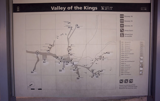 王家の谷の地図